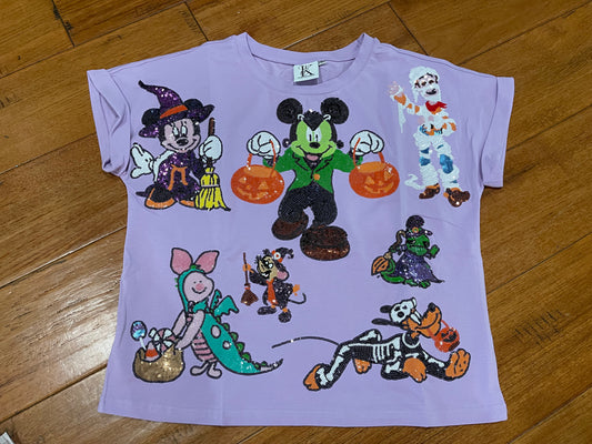 Boo to You Characters Sequin Halloween Shirt-KIDS