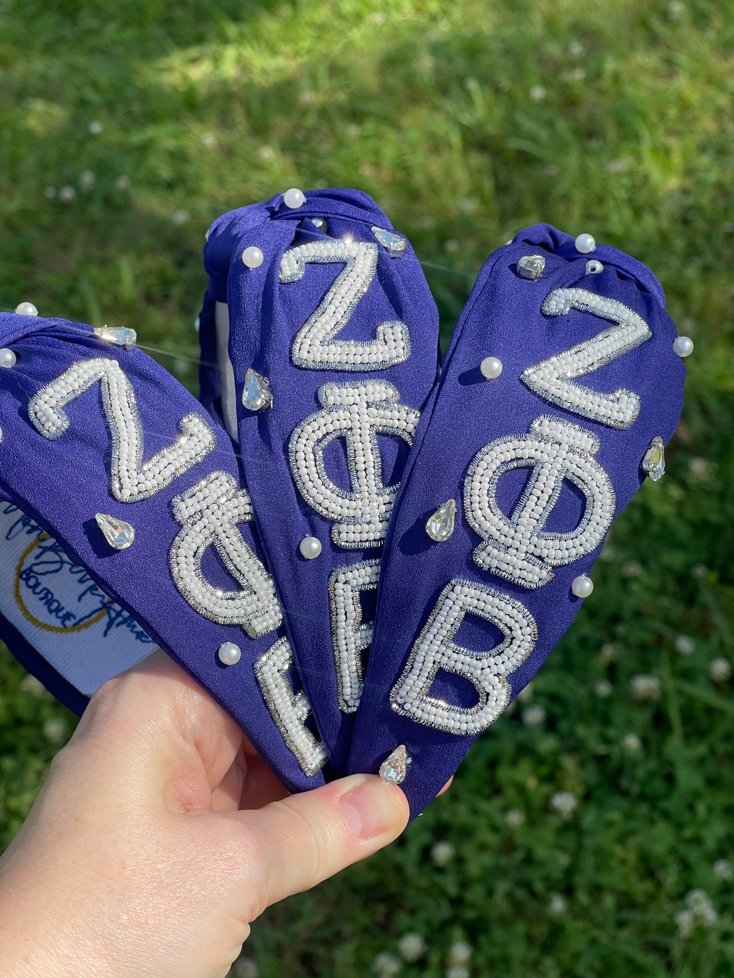 Zeta Phi Beta Sorority Beaded Headband