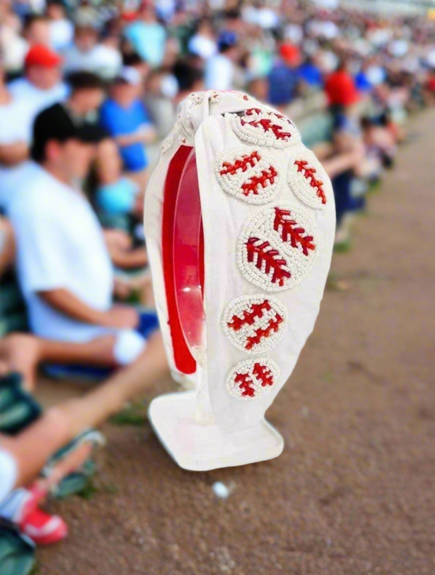 Baseball Beaded Headband