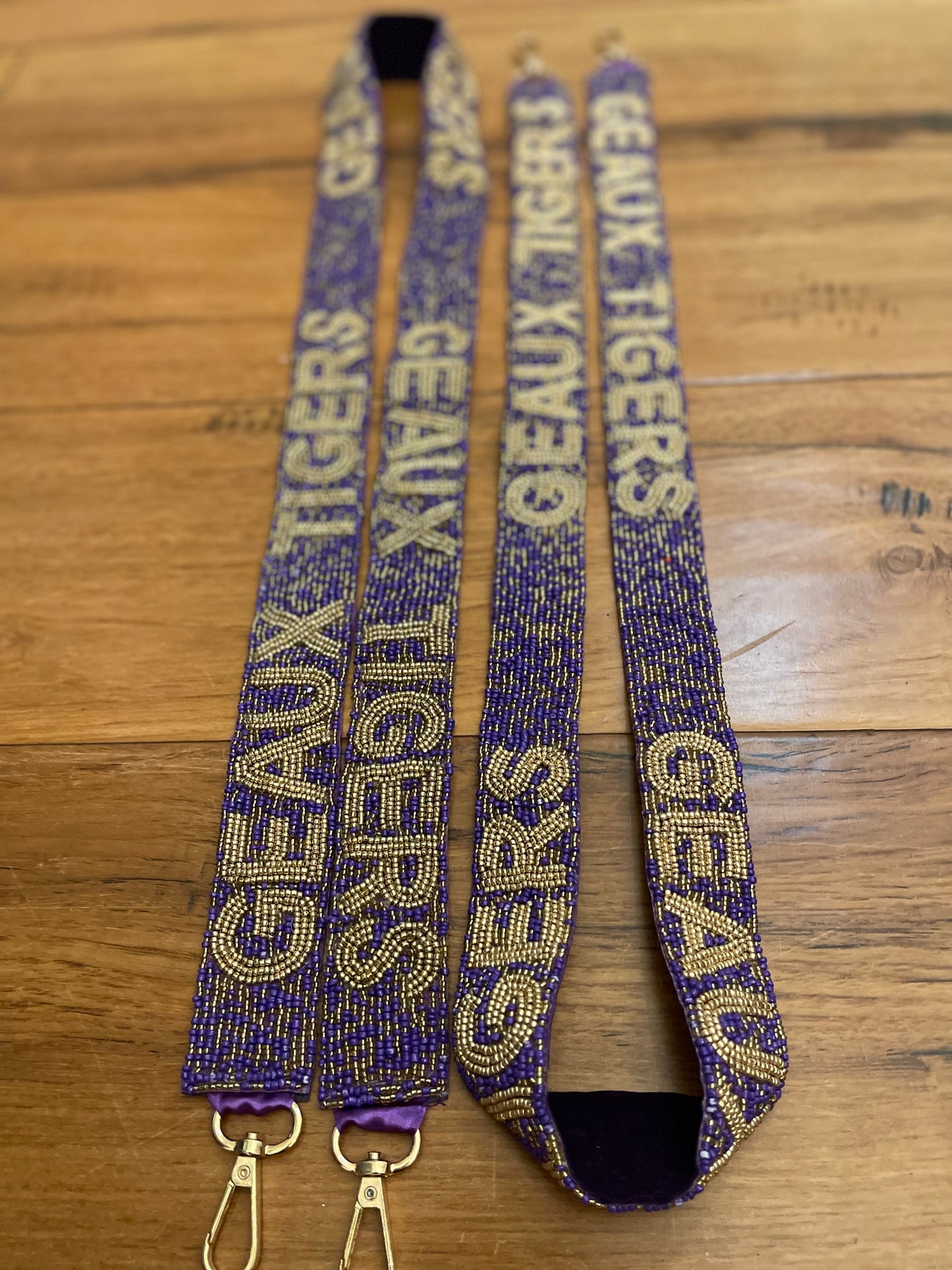 Scattered Geaux Tigers Beaded Purse Strap