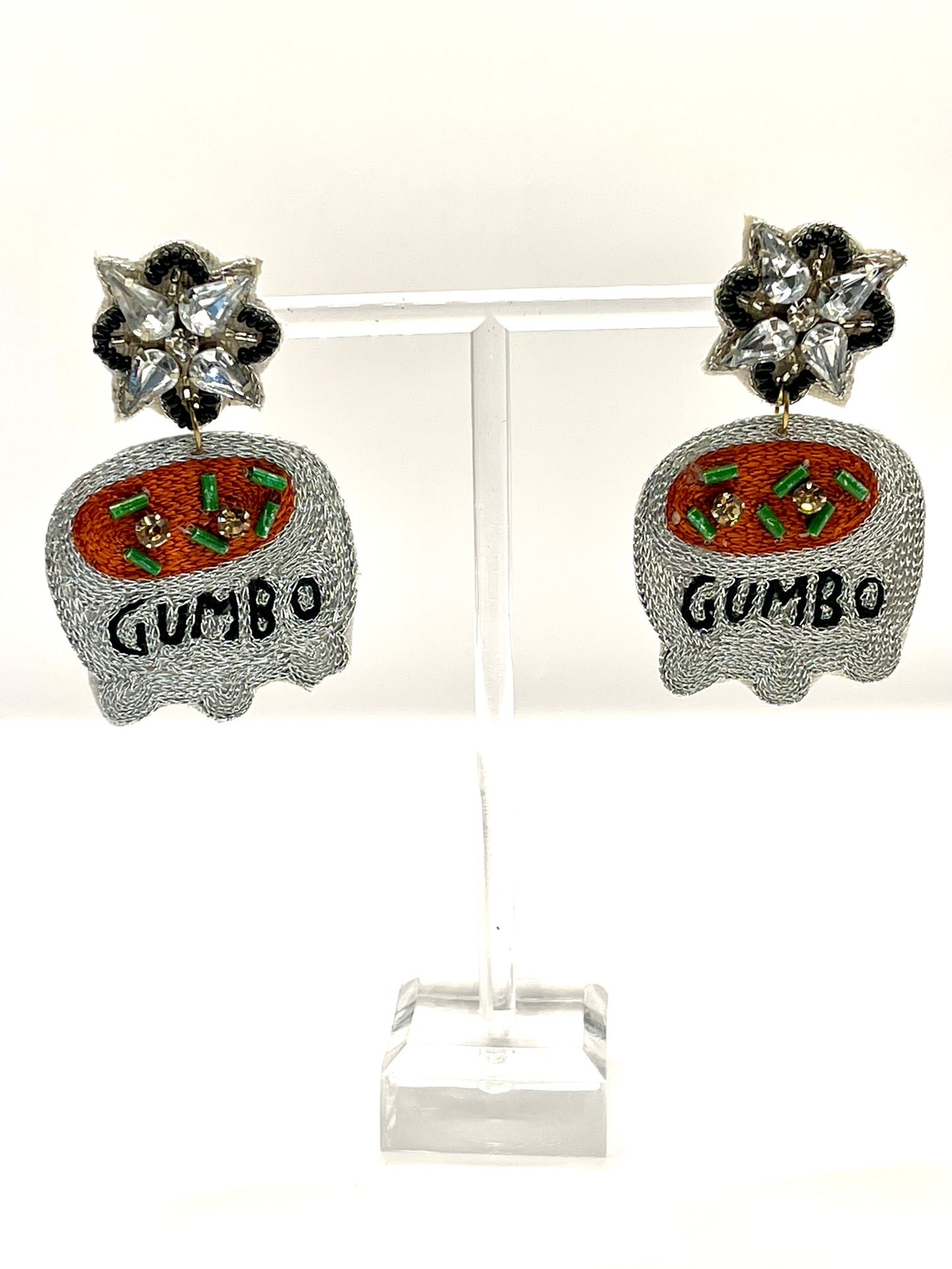 Silver Gumbo Pot Earrings