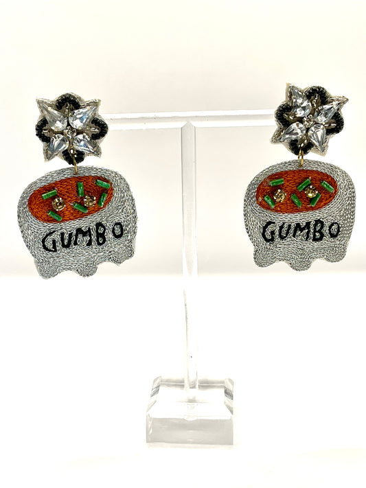 Silver Gumbo Pot Earrings