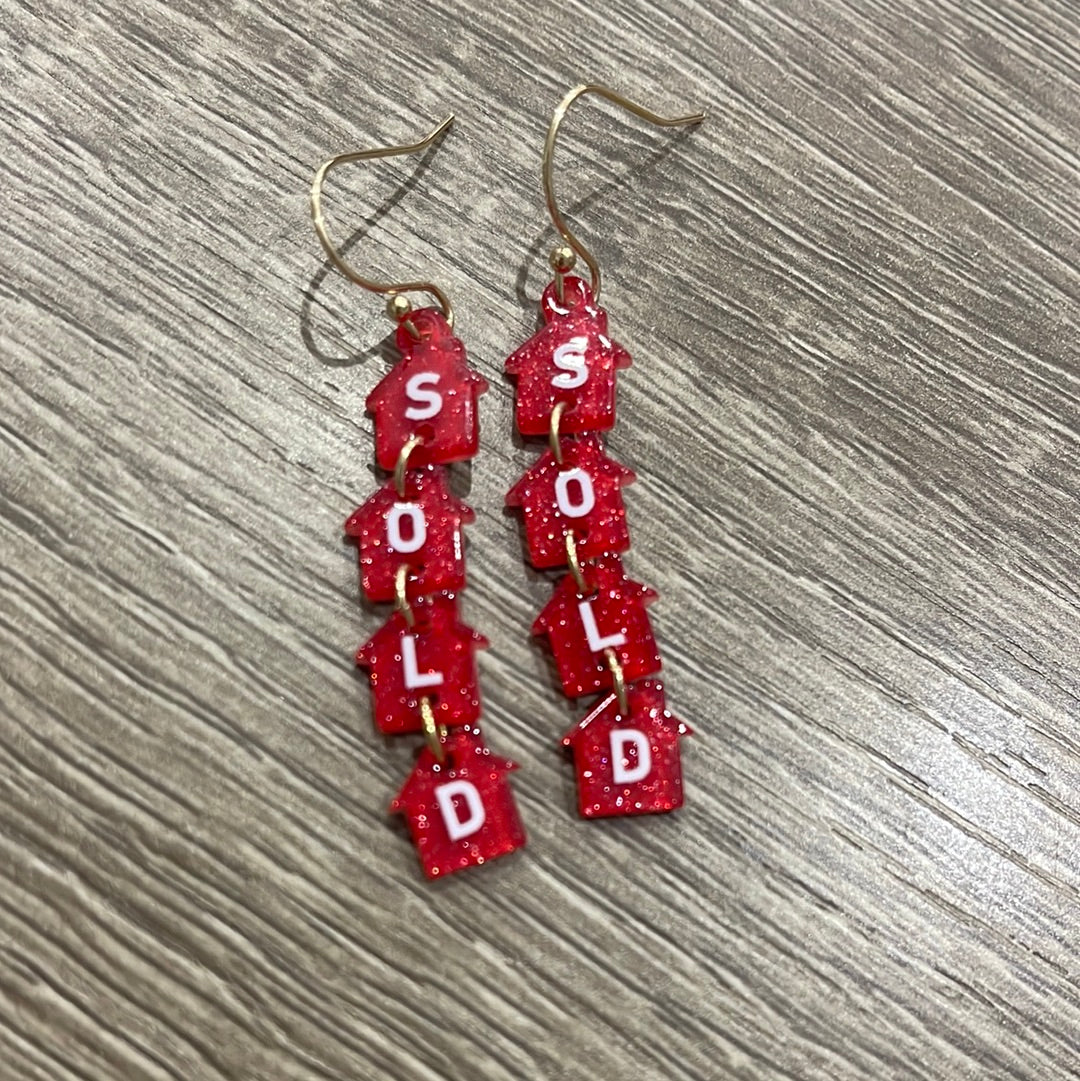 Sold House Acrylic Dangle Earrings