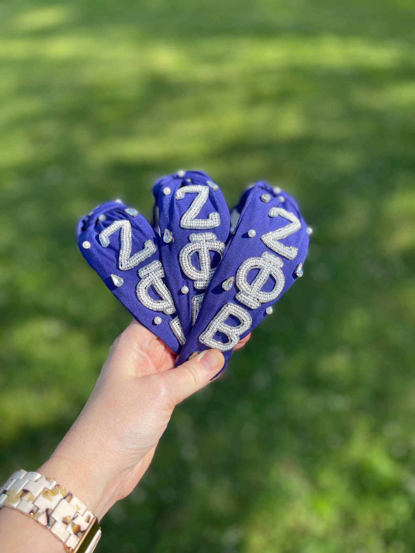 Zeta Phi Beta Sorority Beaded Headband