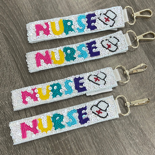 Nurse Beaded Keychain