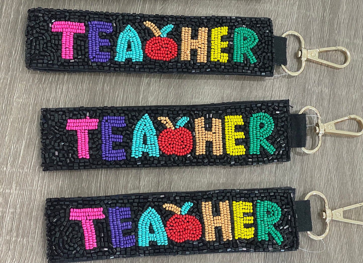 Teacher Beaded Keychain