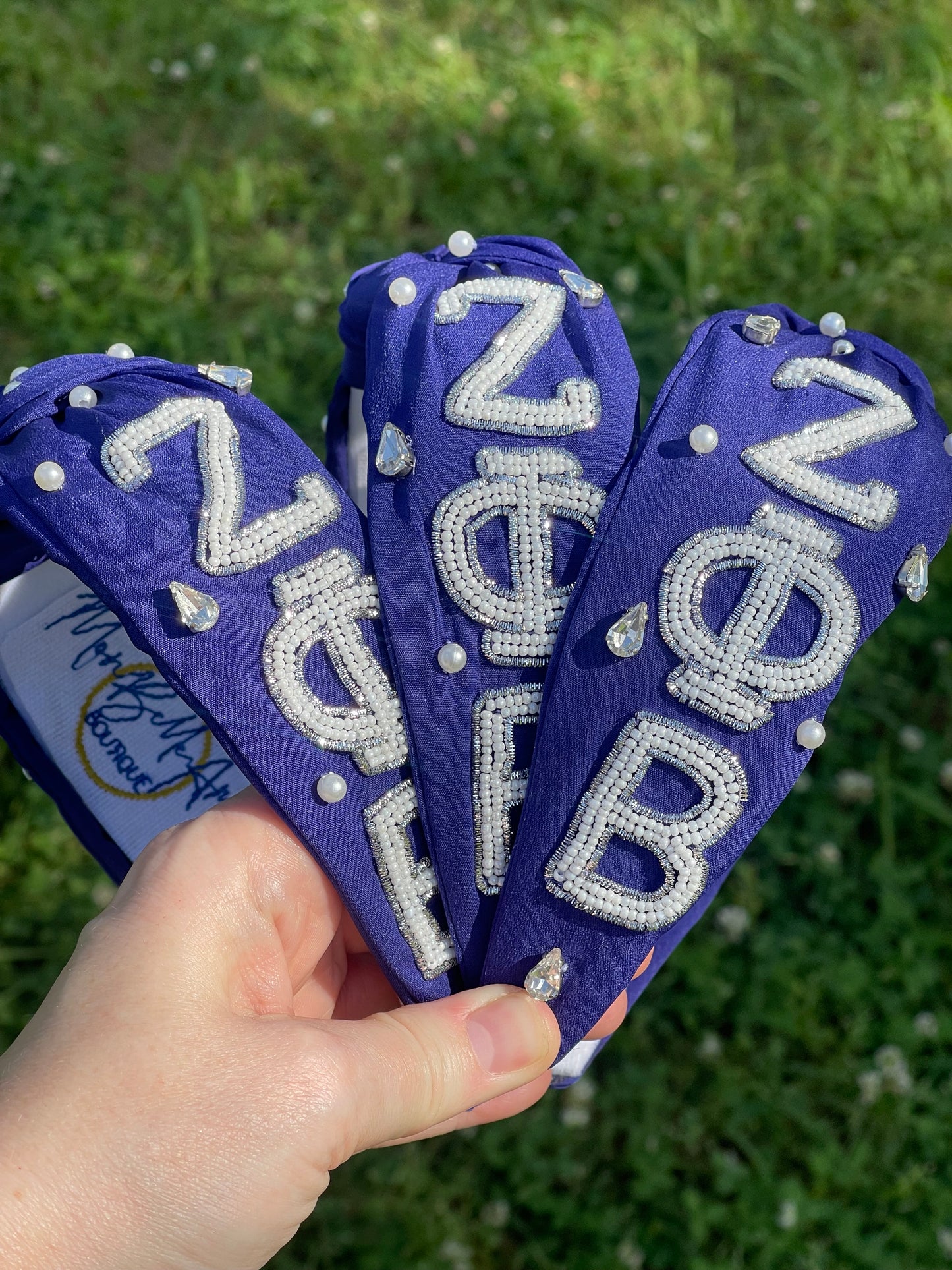 Zeta Phi Beta Sorority Beaded Headband