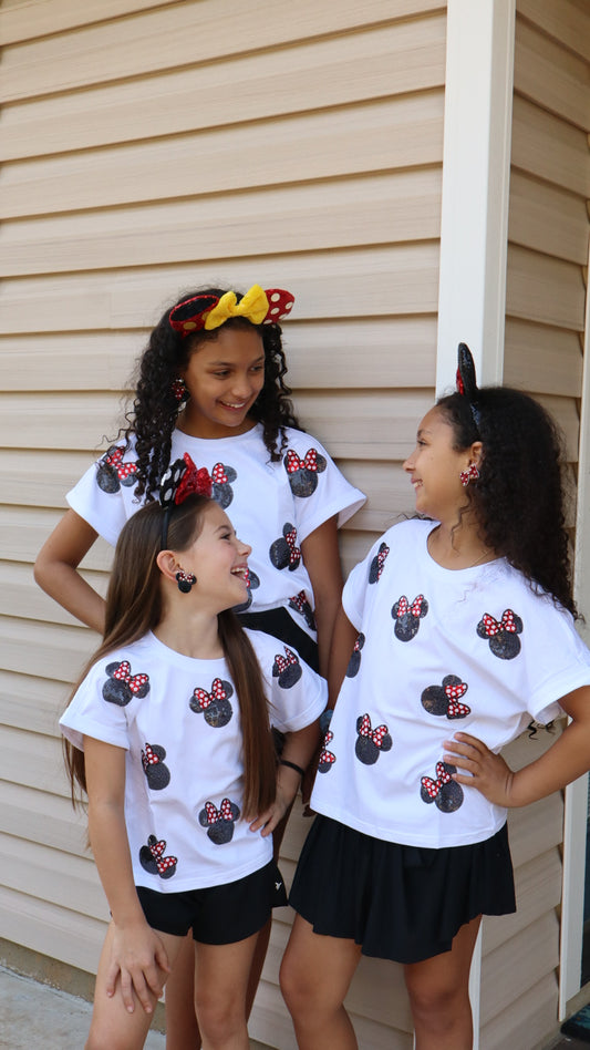 Bow Mouse Sequin Shirt-KIDS