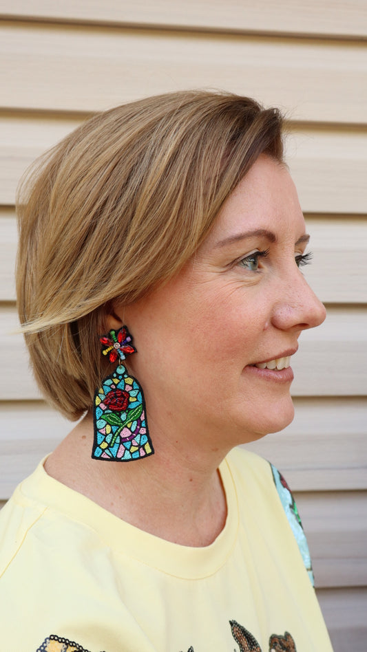 Tale As Old As time Rose Dangle Earrings
