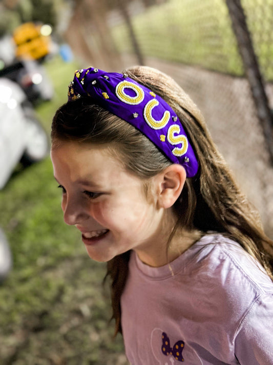OCS Purple Beaded Headband