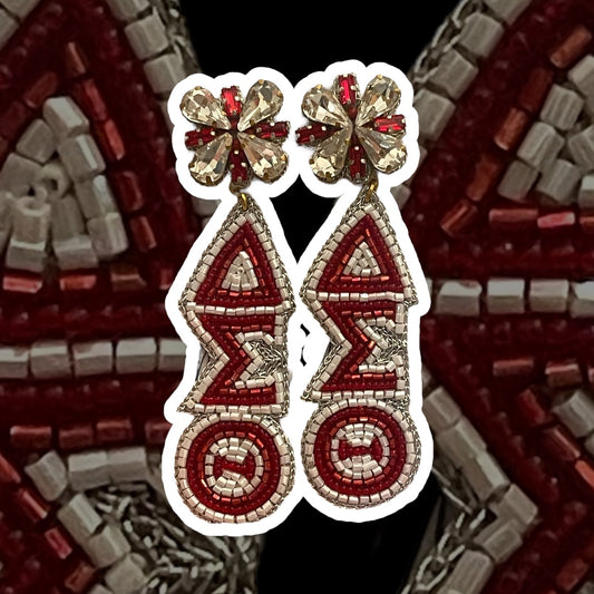 DST Delta Sigma Theta Beaded Dangle Earrings