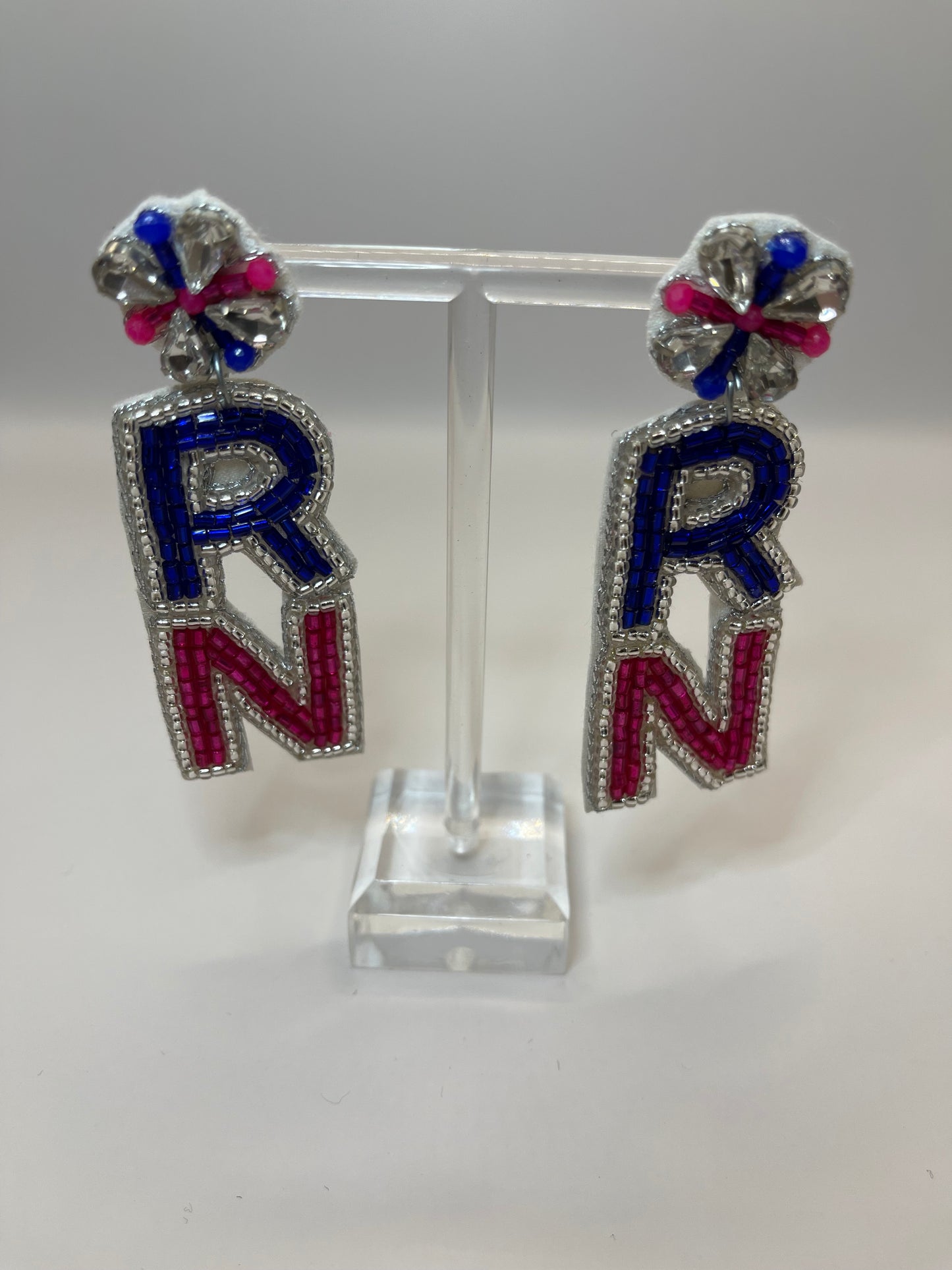 RN Registered Nurse Beaded Earrings