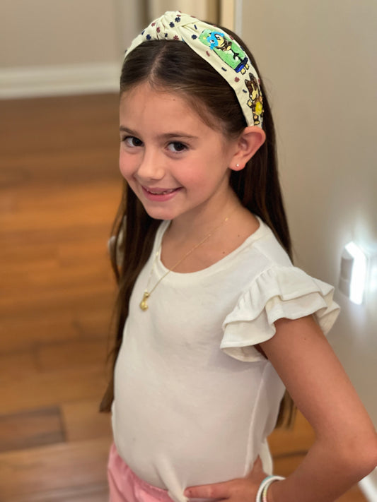 Little Blue Dog Beaded Headband