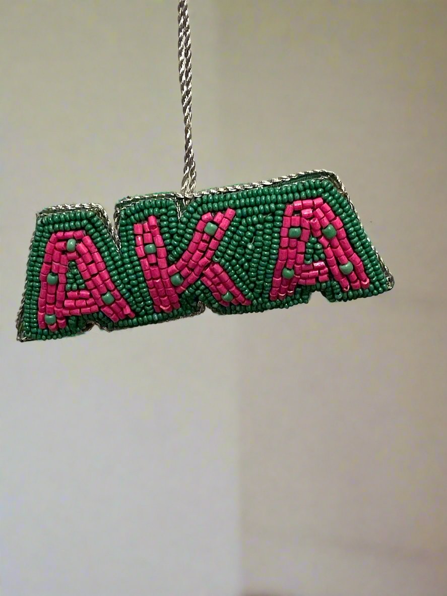 Alpha Kappa Alpha AKA Beaded Ornament