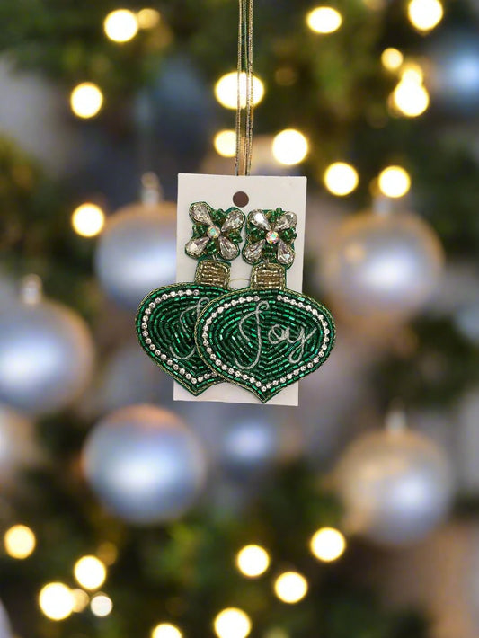 Green Joy Ornament Earrings