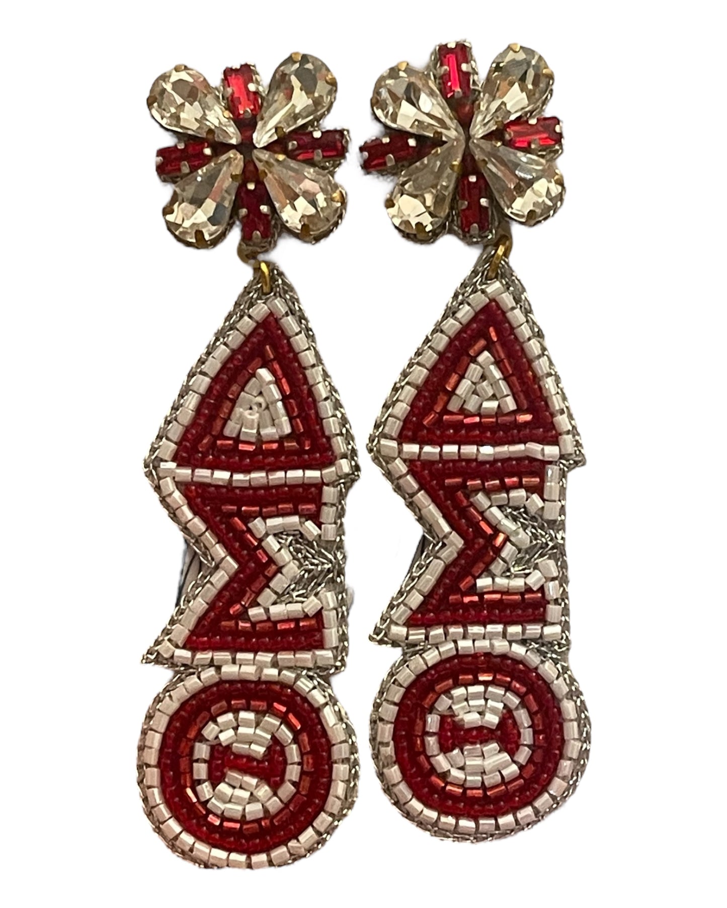 DST Delta Sigma Theta Beaded Dangle Earrings