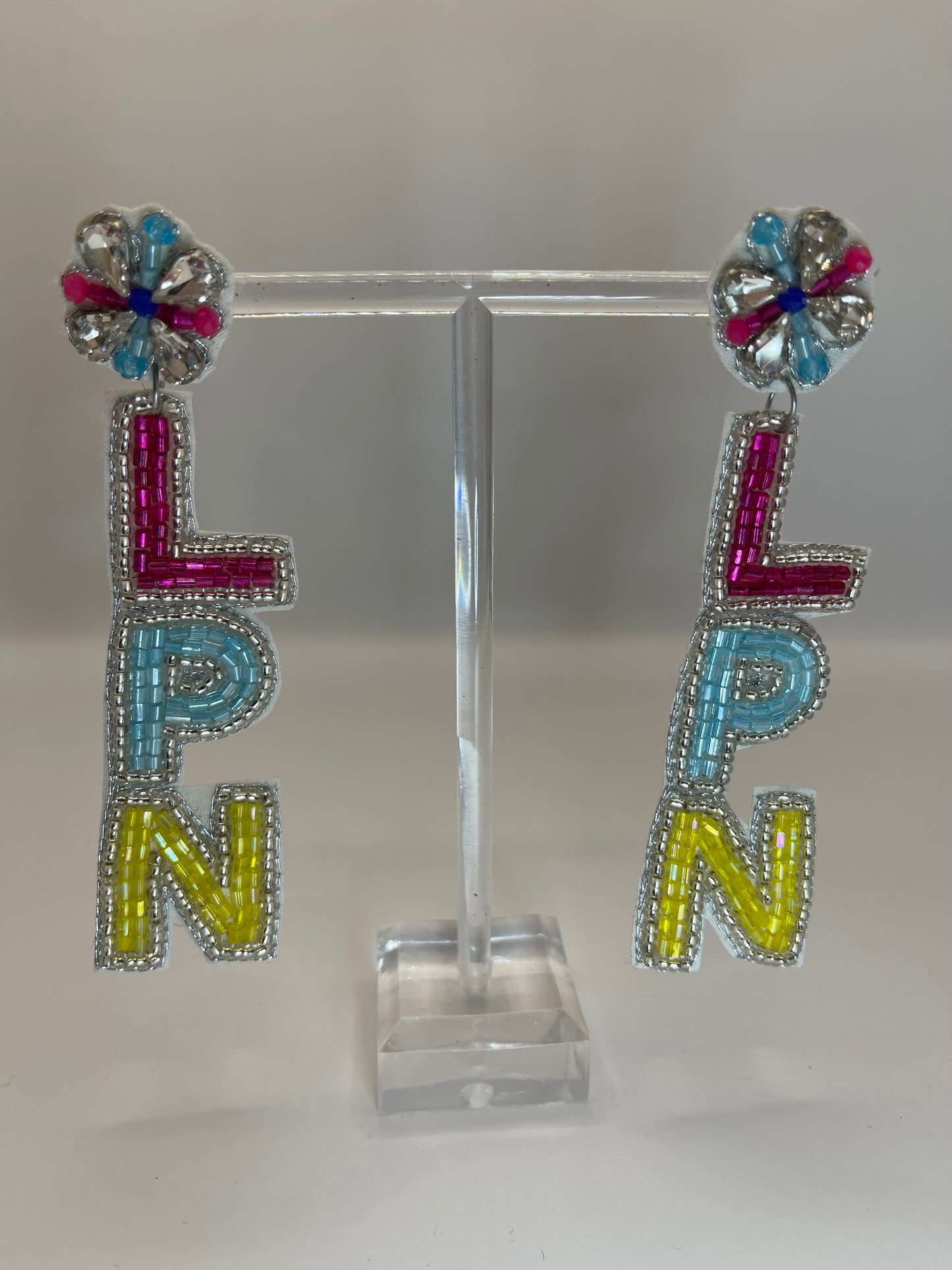 LPN Licensed Practical Nurse Beaded Earrings