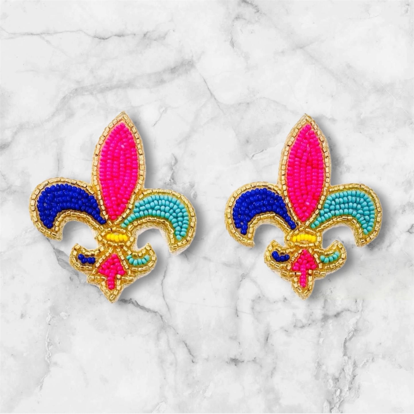 Summer Fleur de Lis Stud Earrings