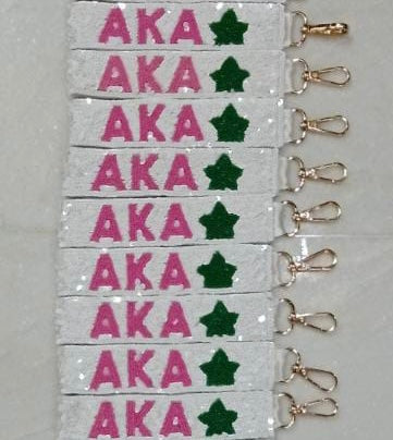 Alpha Kappa Alpha Beaded Keychain