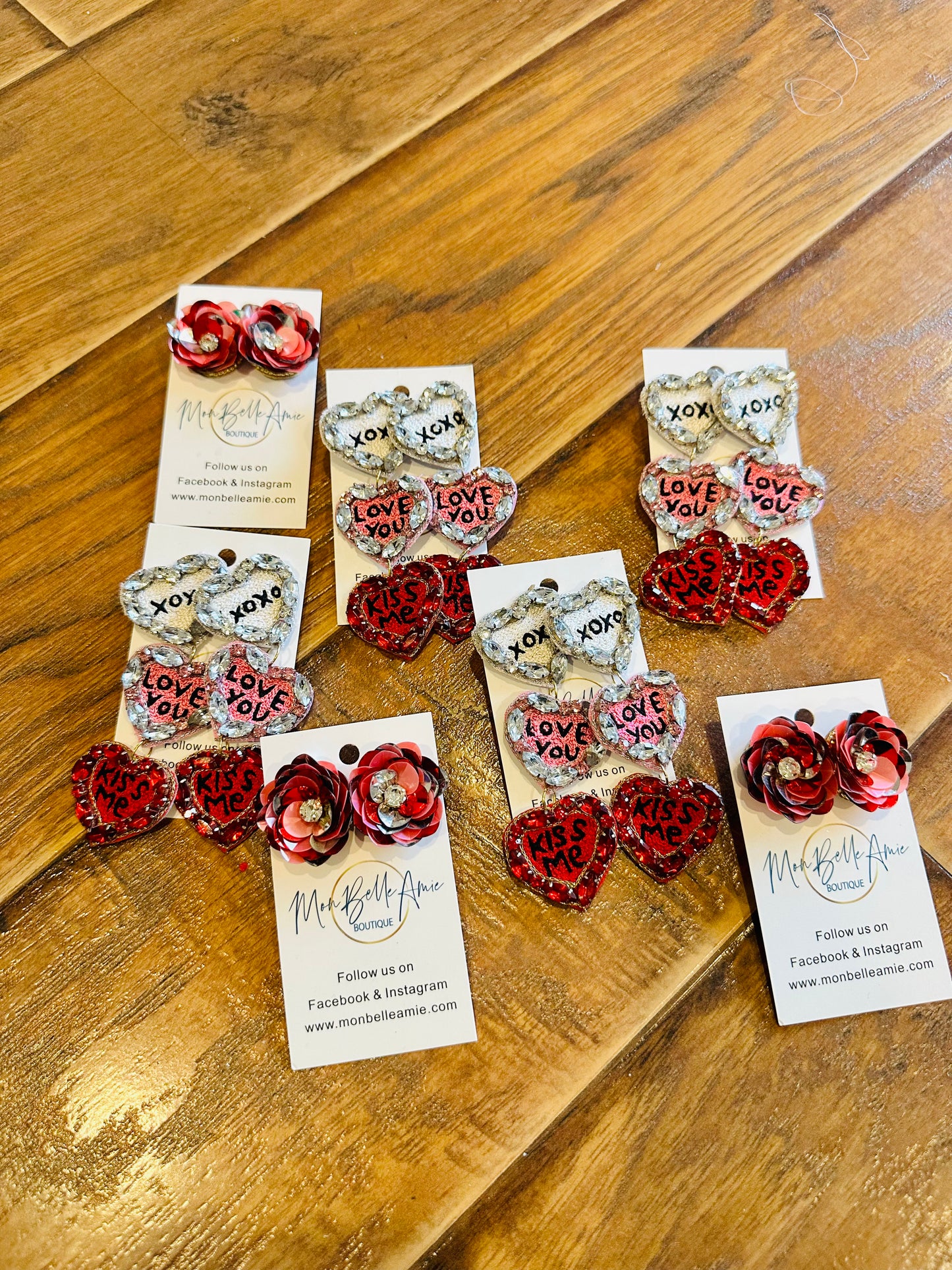 Valentine’s Day Sequin Flower Stud Earrings