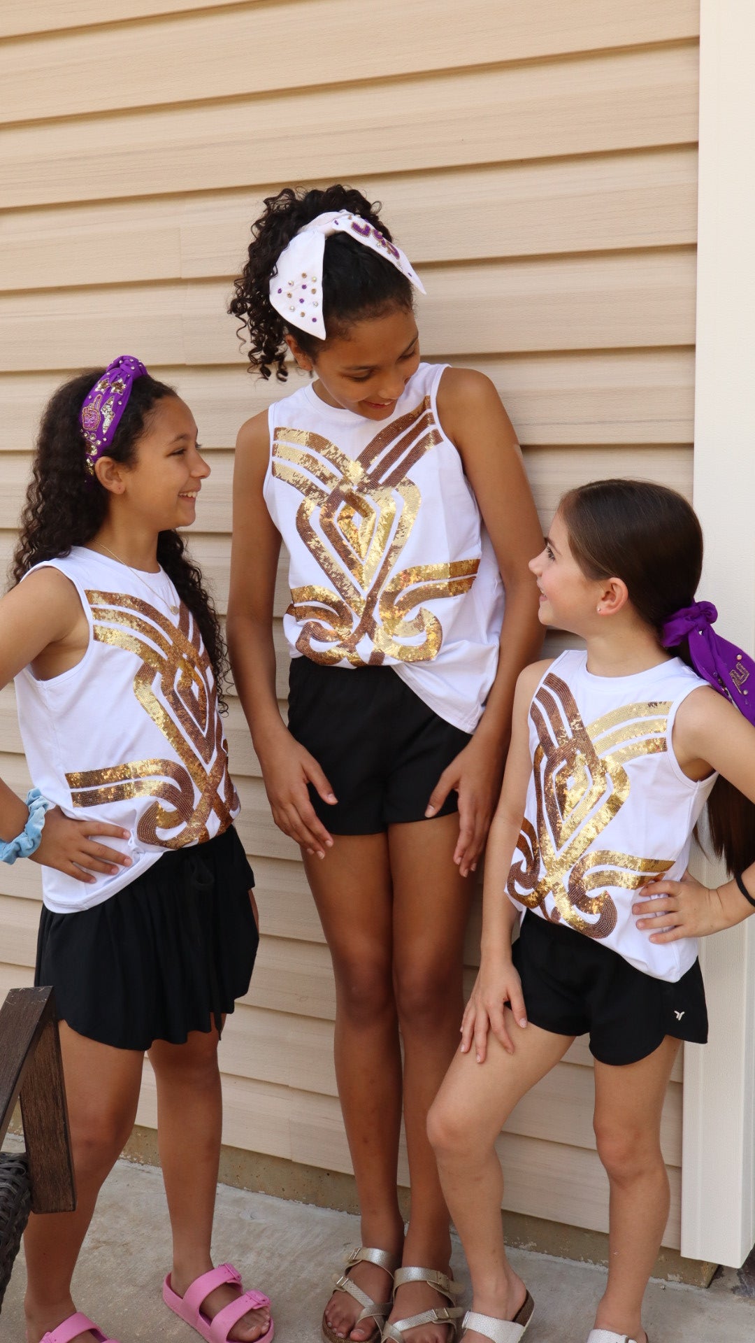 LSU Golden Girl Tank (Licensed) | Youth Sequin Design Tank