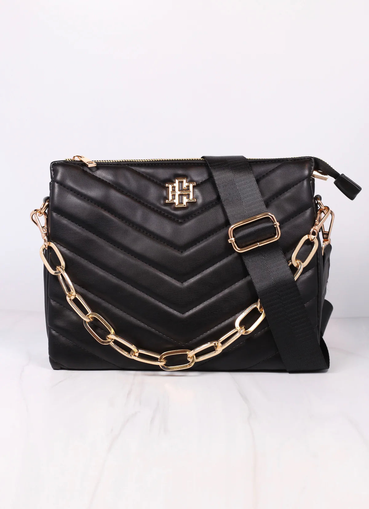 Ariana Quilted Crossbody BLACK