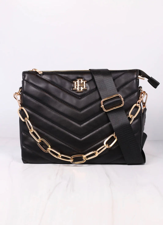 Ariana Quilted Crossbody BLACK