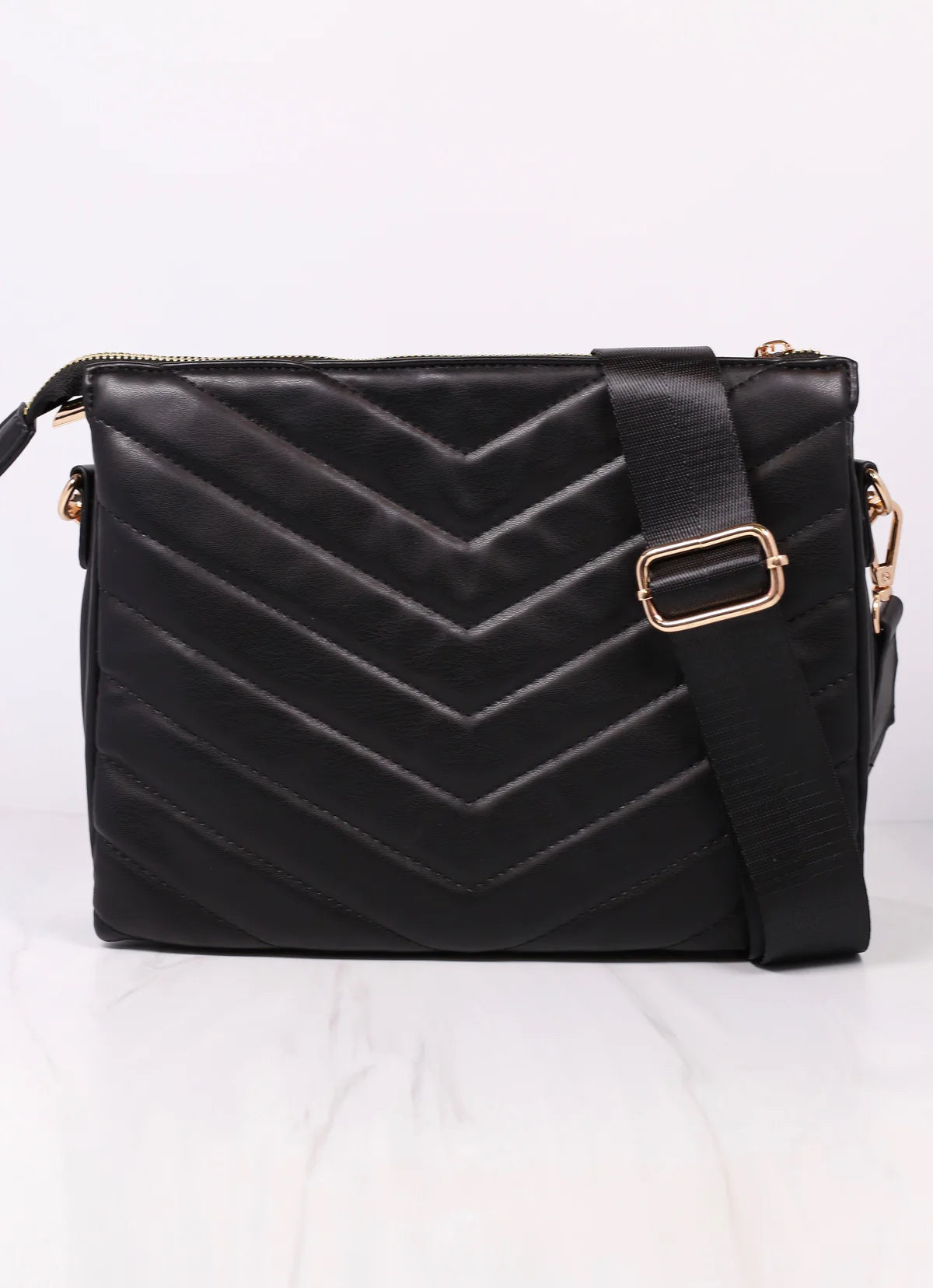 Ariana Quilted Crossbody BLACK