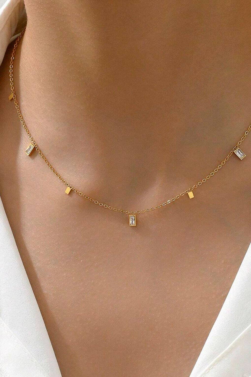 18K Gold PVD Plated  Waterproof Stainless Steel Chain Necklace - 7766: S0OX3T7766