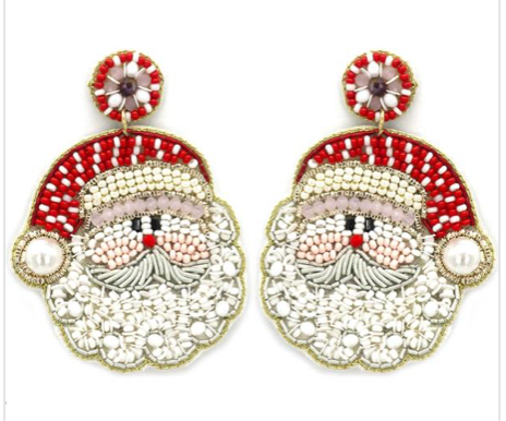 Santa Beaded Earrings 