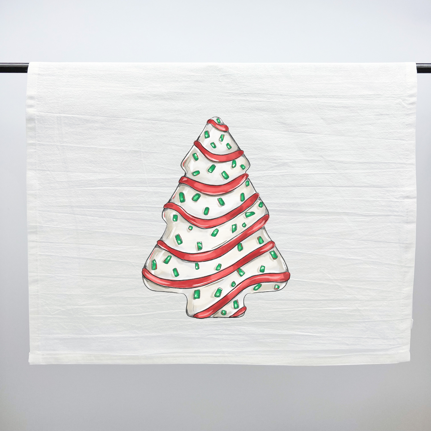 Christmas Tree Cake Tea Towel - Holiday Indoor Decor