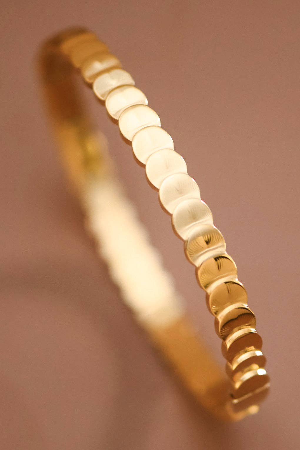 18K Gold PVD Plated Waterproof Stainless Steel Bangle - 7557: S0OX3T7557