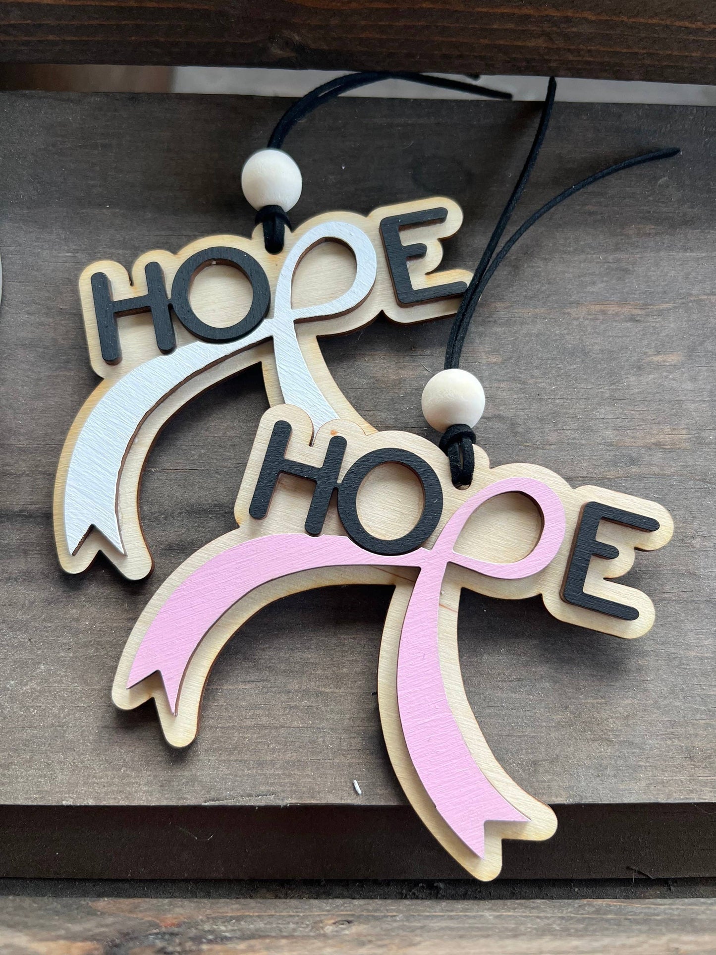 Cancer Gift - Hope Cancer Ribbon Ornament -  Breast Cancer- Pink Ribbon