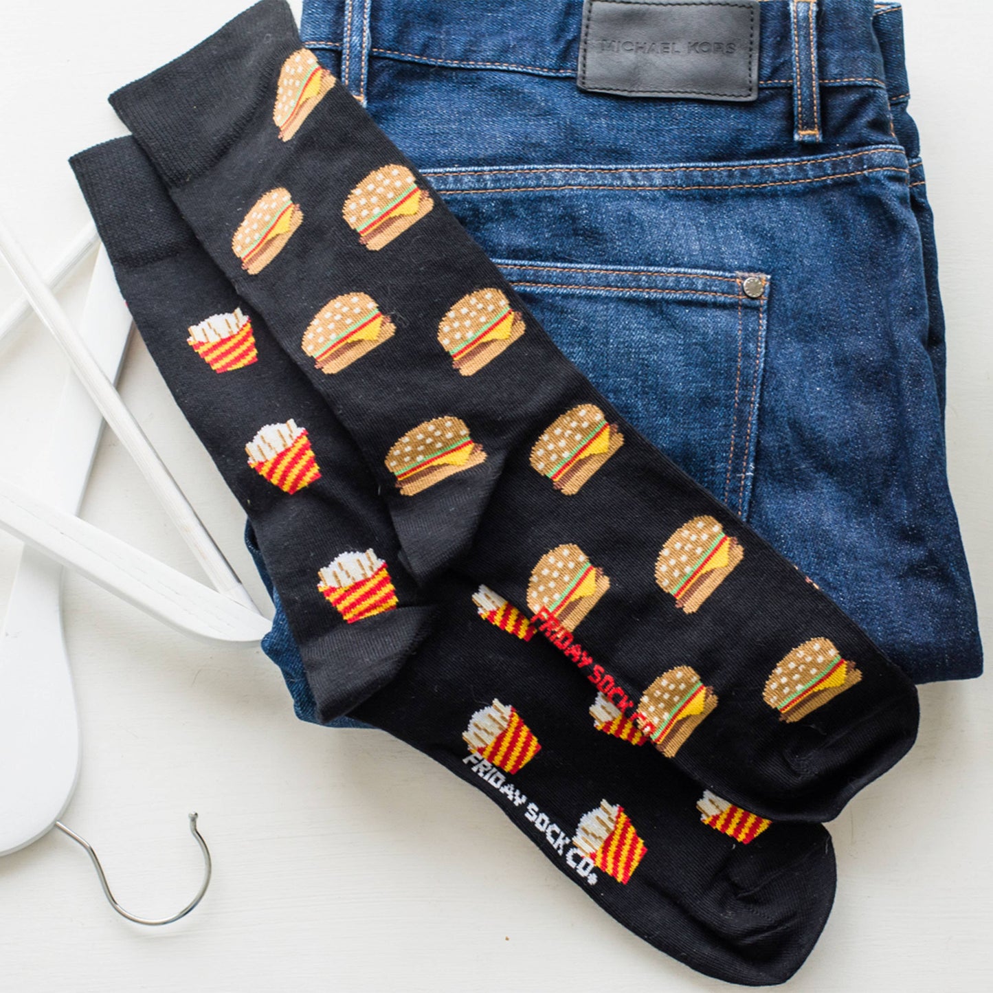 Men’s Socks | Burgers & Fries | Fast Food | Men's 7 - 12