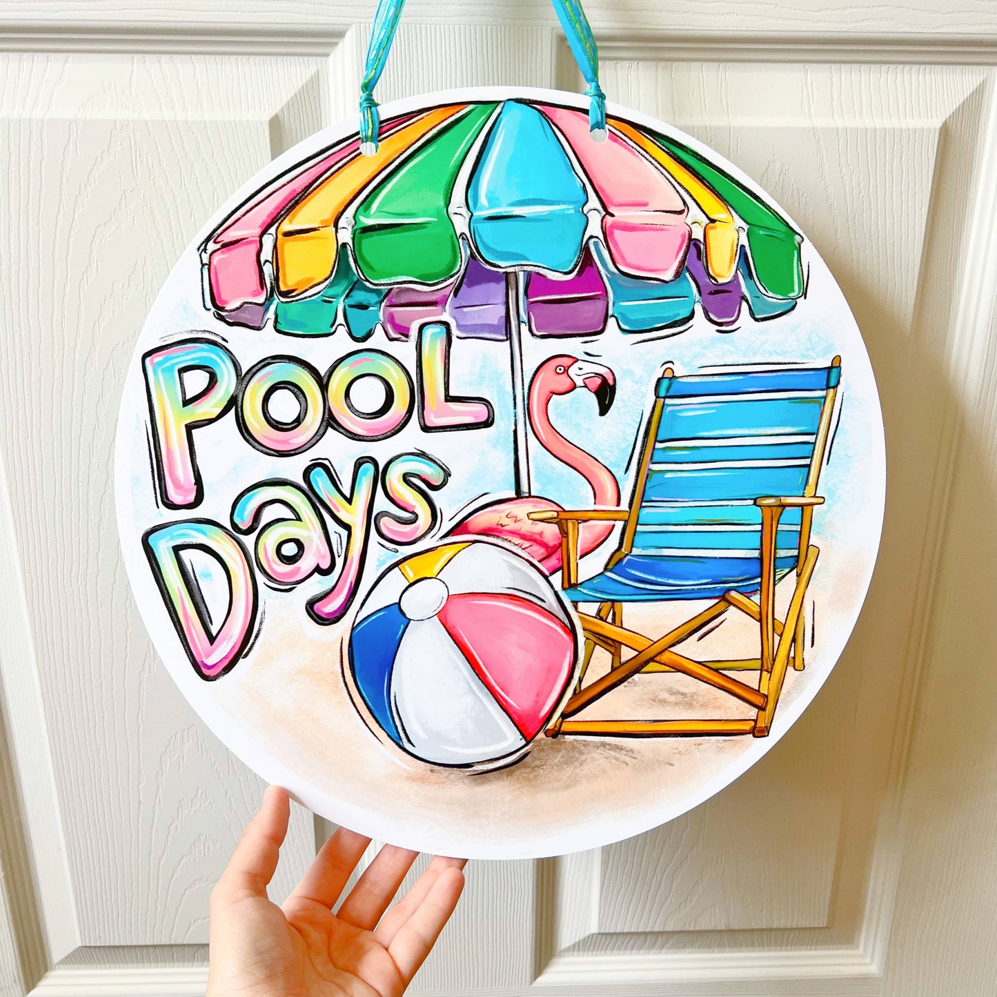 Pool Days Door Hanger- New Orleans Summer Fun Outdoor Decor