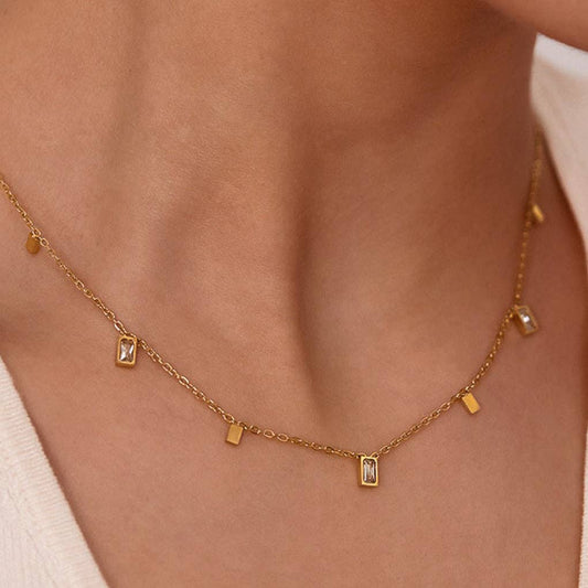 18K Gold PVD Plated  Waterproof Stainless Steel Chain Necklace - 7766: S0OX3T7766