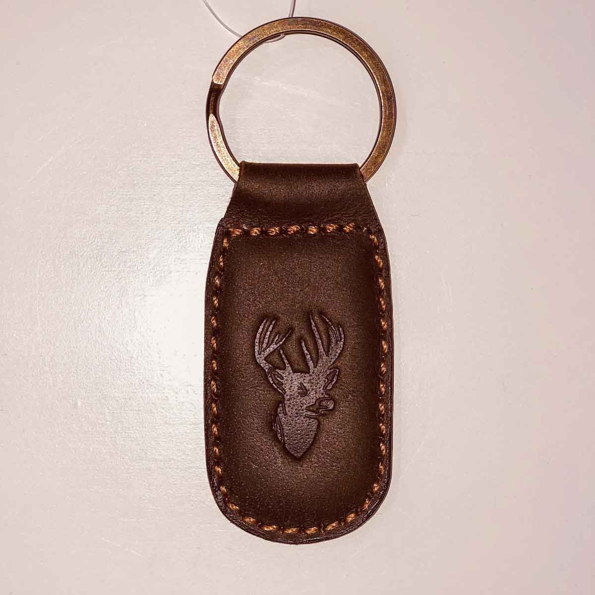 Deer Leather Embossed Keychain