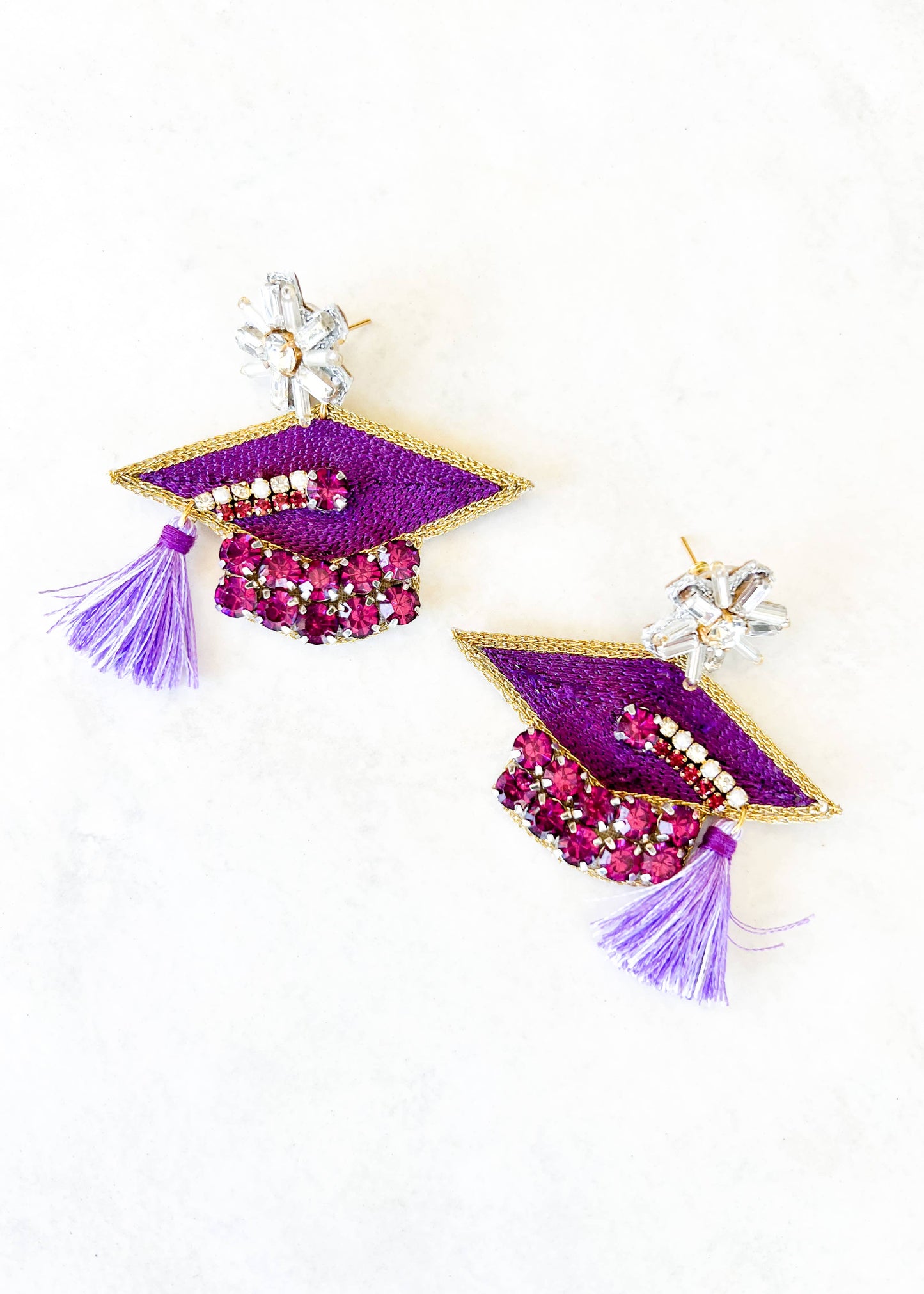 Congrats Grad Purple Earrings