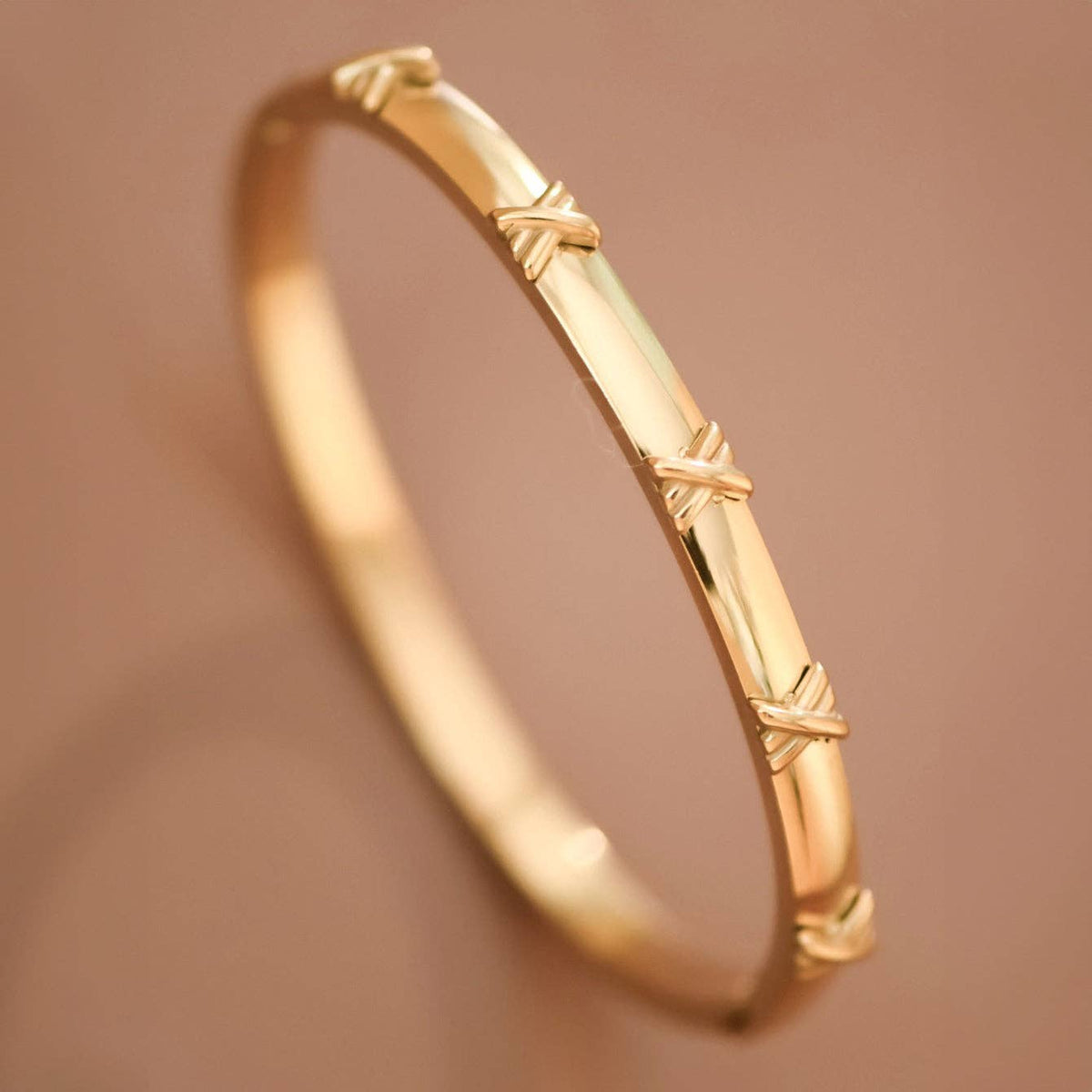 18K Gold PVD Plated Waterproof Stainless Steel Bangle - 7647: S0OX3T7647