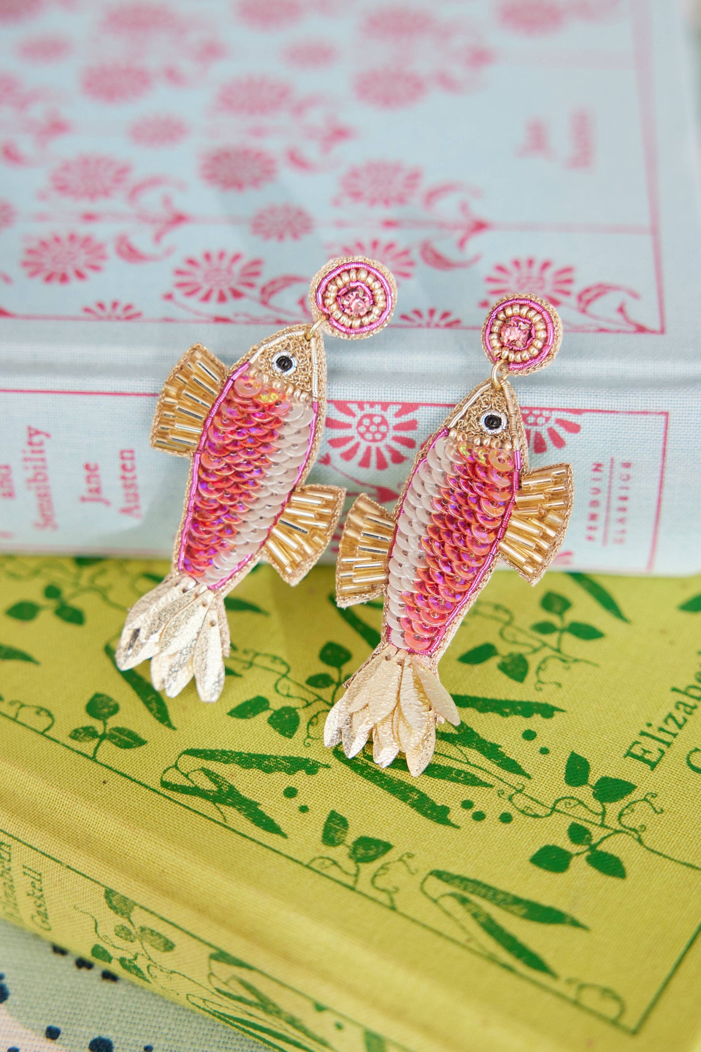 Fancy Fish Earrings in Pink