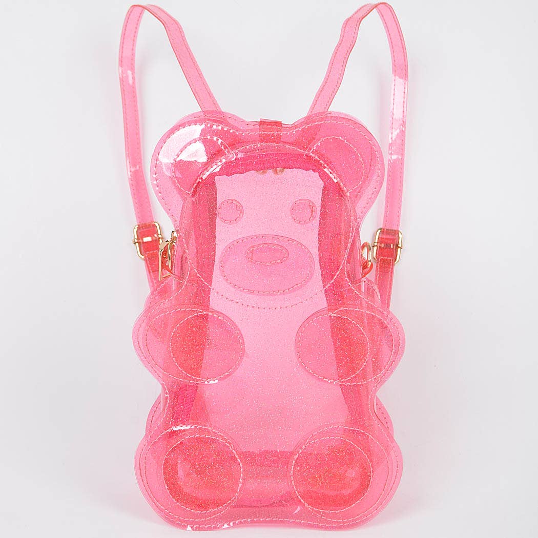 Pink Transparent Teddy Bear Backpack