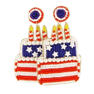 Patriotic Cake Earrings