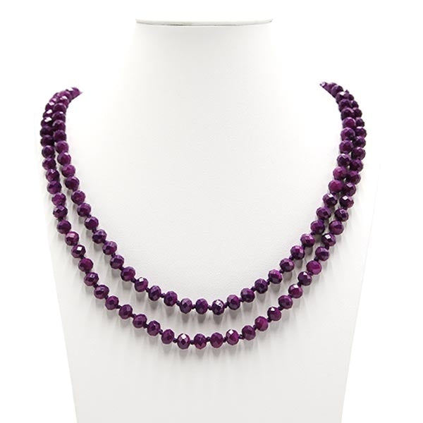 Purple Beaded Long Necklace