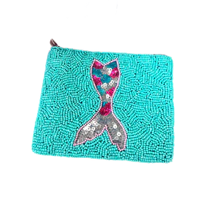Mermaid Tail Beaded Coin Pouch