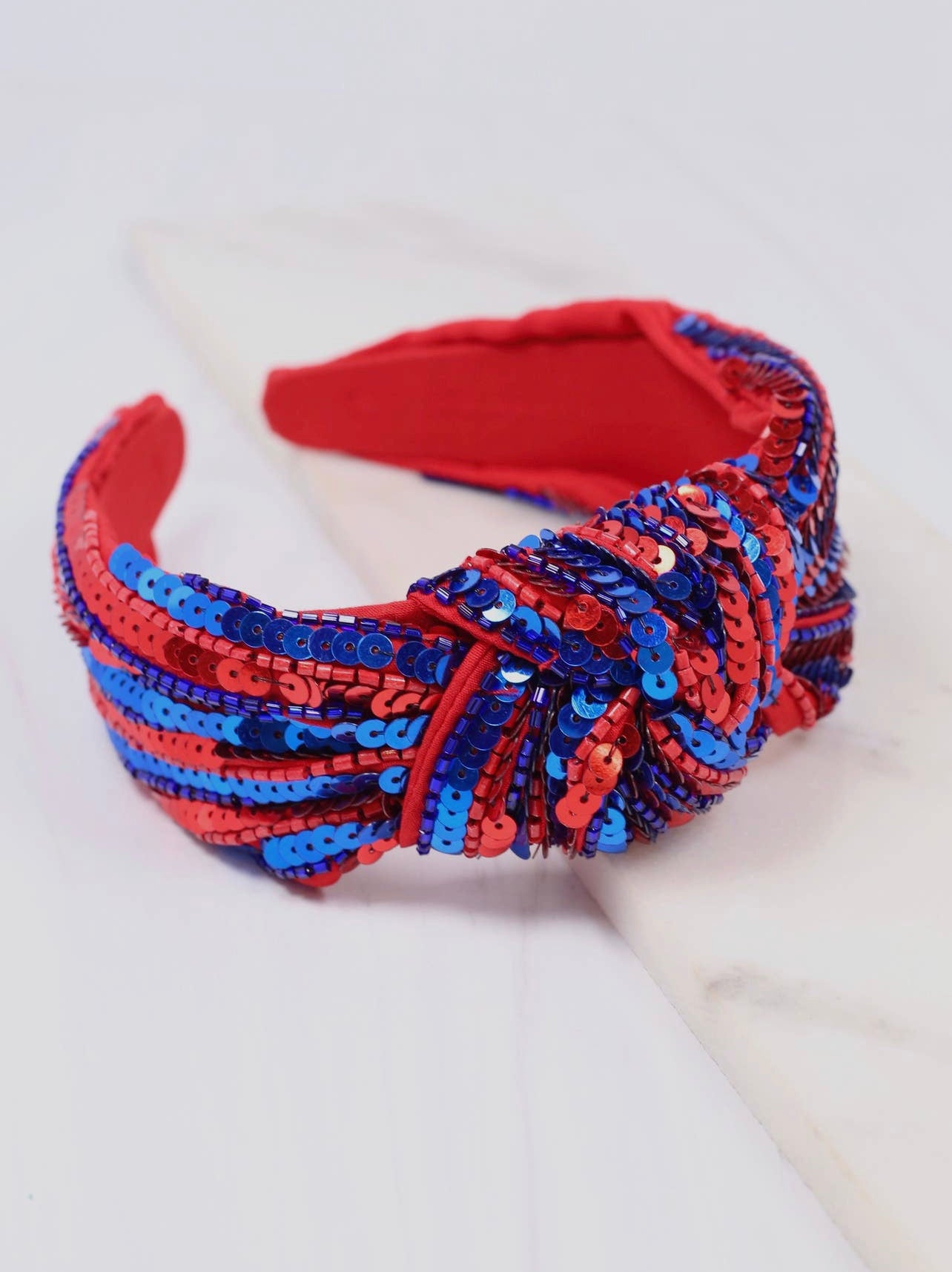 Red and Blue Sequin Headband
