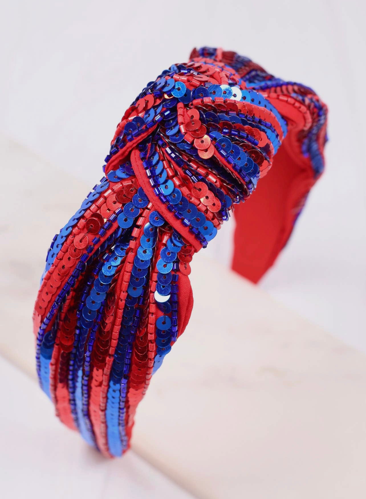 Red and Blue Sequin Headband