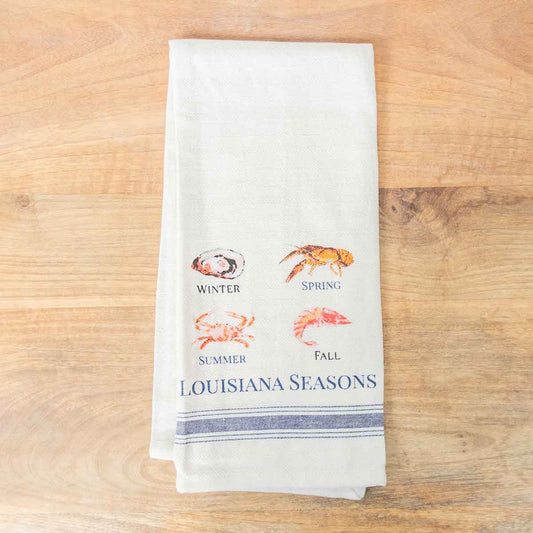 Louisiana Seasons Hand Towel   Cream/Multi   20x28