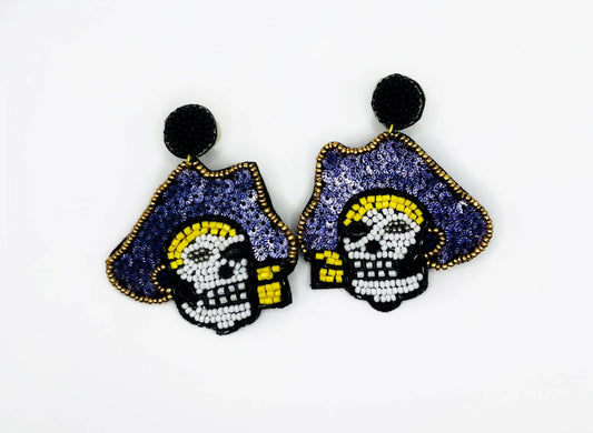 Pirate Beaded and Sequin Statement Earrings