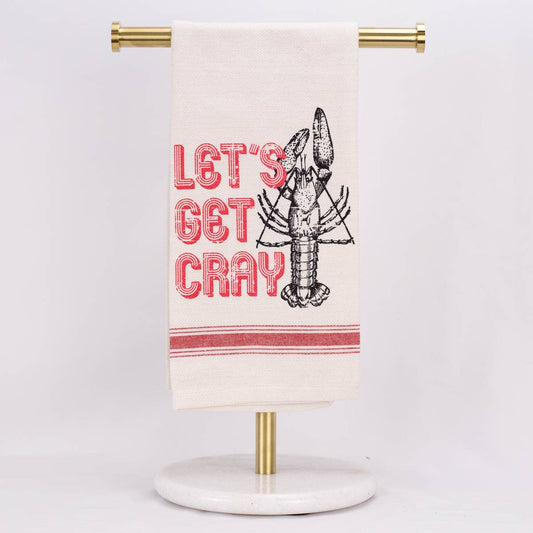 Lets Get Cray Hand Towel     Cream/Red    20x28