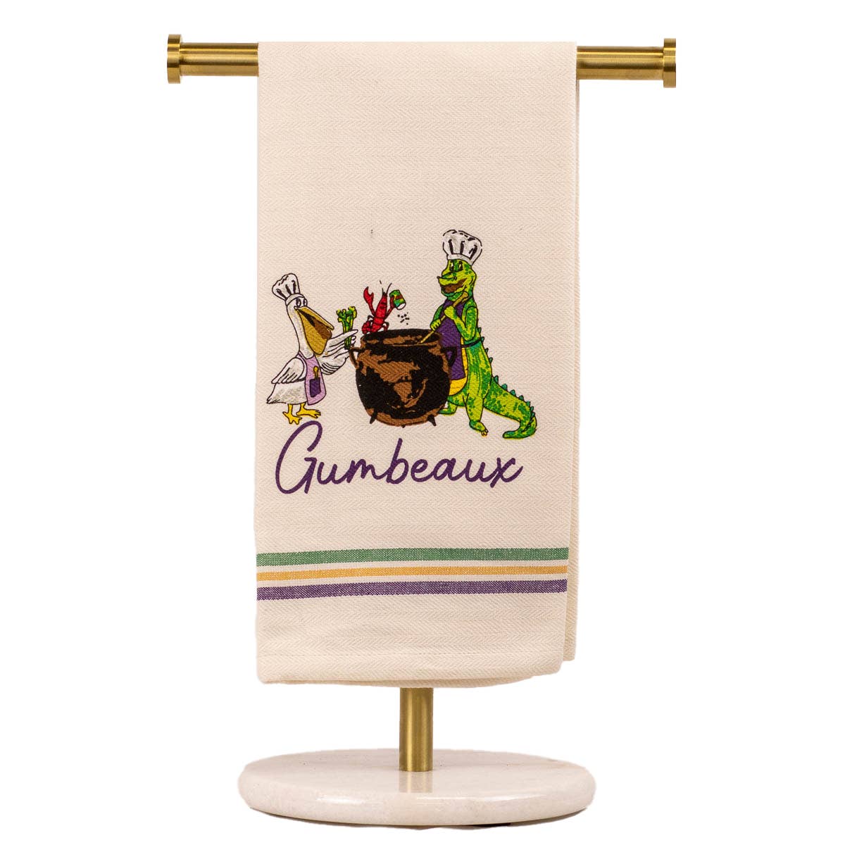 Gumbeaux Hand Towel   Cream/Multi   20x28